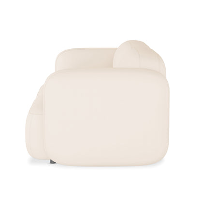 Soraya 2 Seater Modular Velvet Sofa Set - Cream White, featuring plush velvet fabric, modern low-rise design, and modular configuration, shown in close-up with the back detailing.