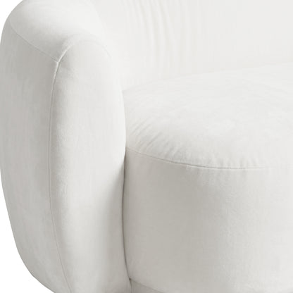 Talor 4 Seater Modular Curved Velvet Sofa in Cream White