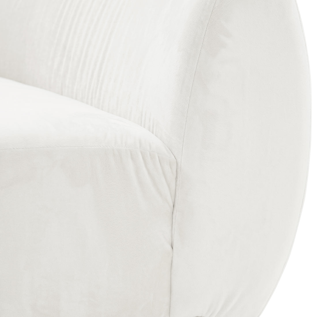 Talor 4 Seater Modular Curved Velvet Sofa in Cream White