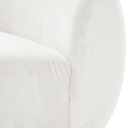 Talor 4 Seater Modular Curved Velvet Sofa in Cream White