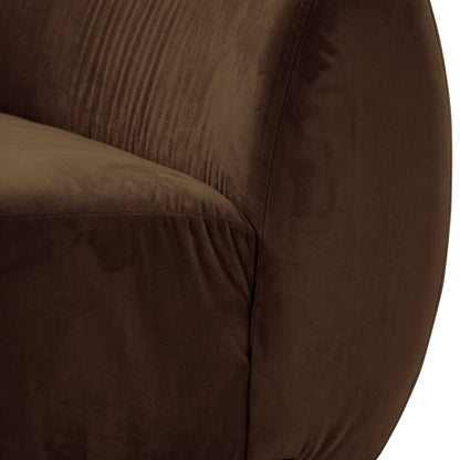 Talor 4 Seater Modular Curved Velvet Sofa in Warm Taupe Brown