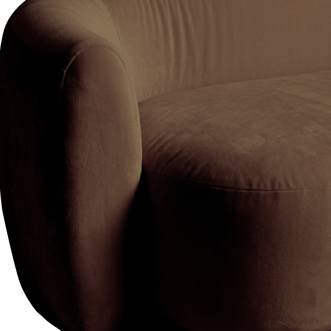 Talor 2 Seater Modular Curved Velvet Sofa in Warm Taupe Brown