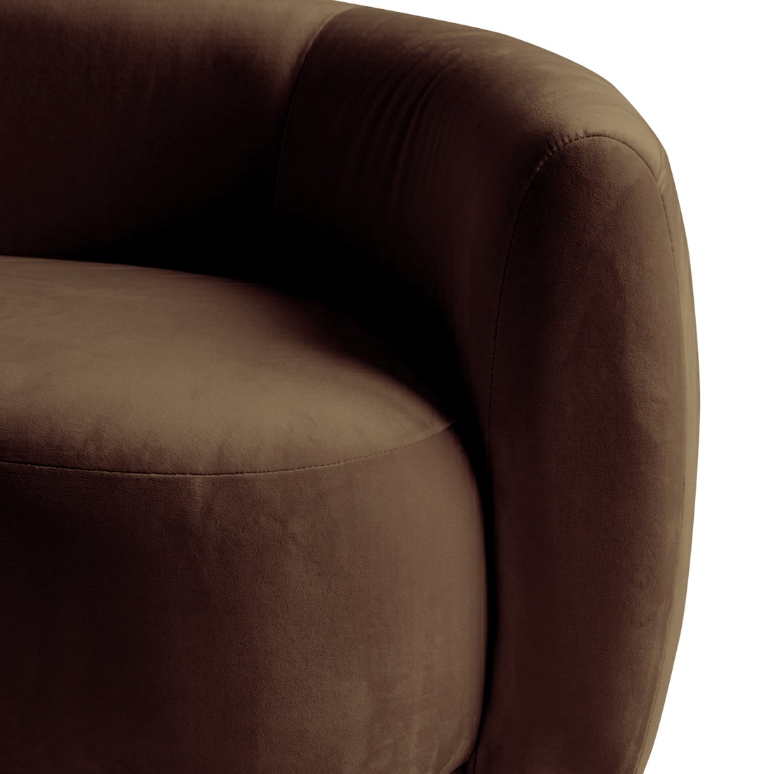 Talor 2 Seater Modular Curved Velvet Sofa in Warm Taupe Brown