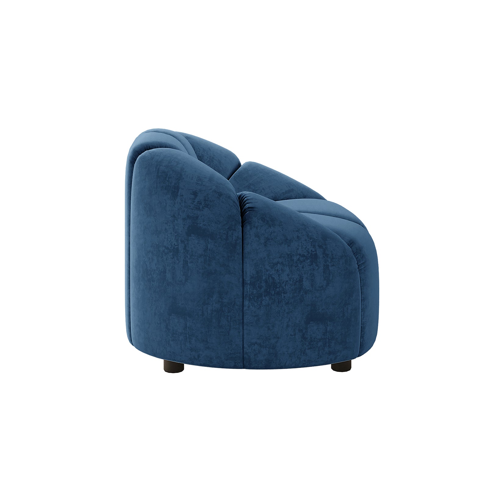Trina Velvet 5-Seater Tufted Lounge Set, showcasing plush velvet upholstery with channel tufting and a curved silhouette. Includes a 3-seater sofa and two accent chairs, perfect for modern living spaces.