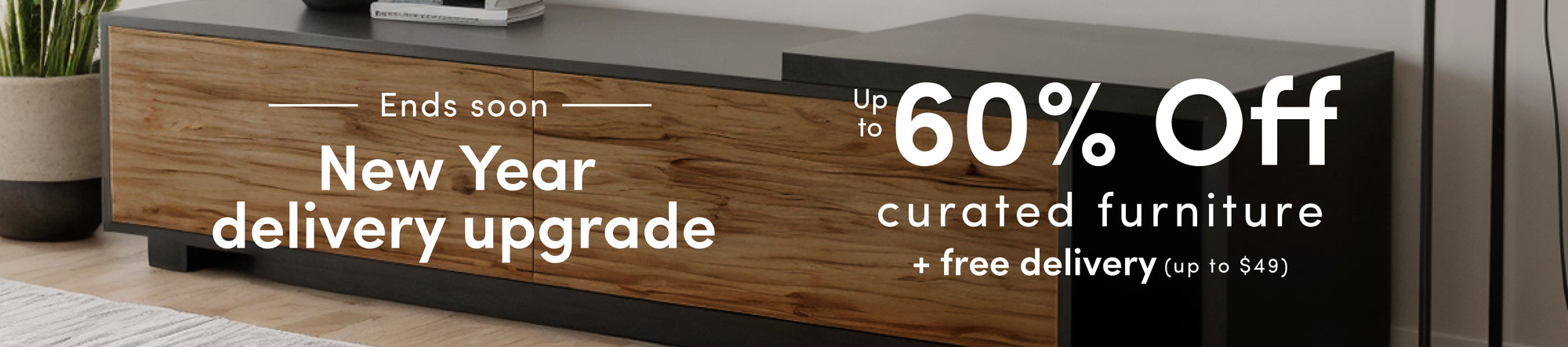 Limited Time Offer. New Year Delivery Upgrade. Free Delivery up to $49