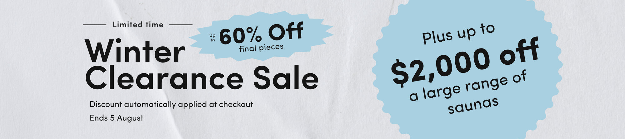 Winter Clearance Sale. Up to 60^ Off