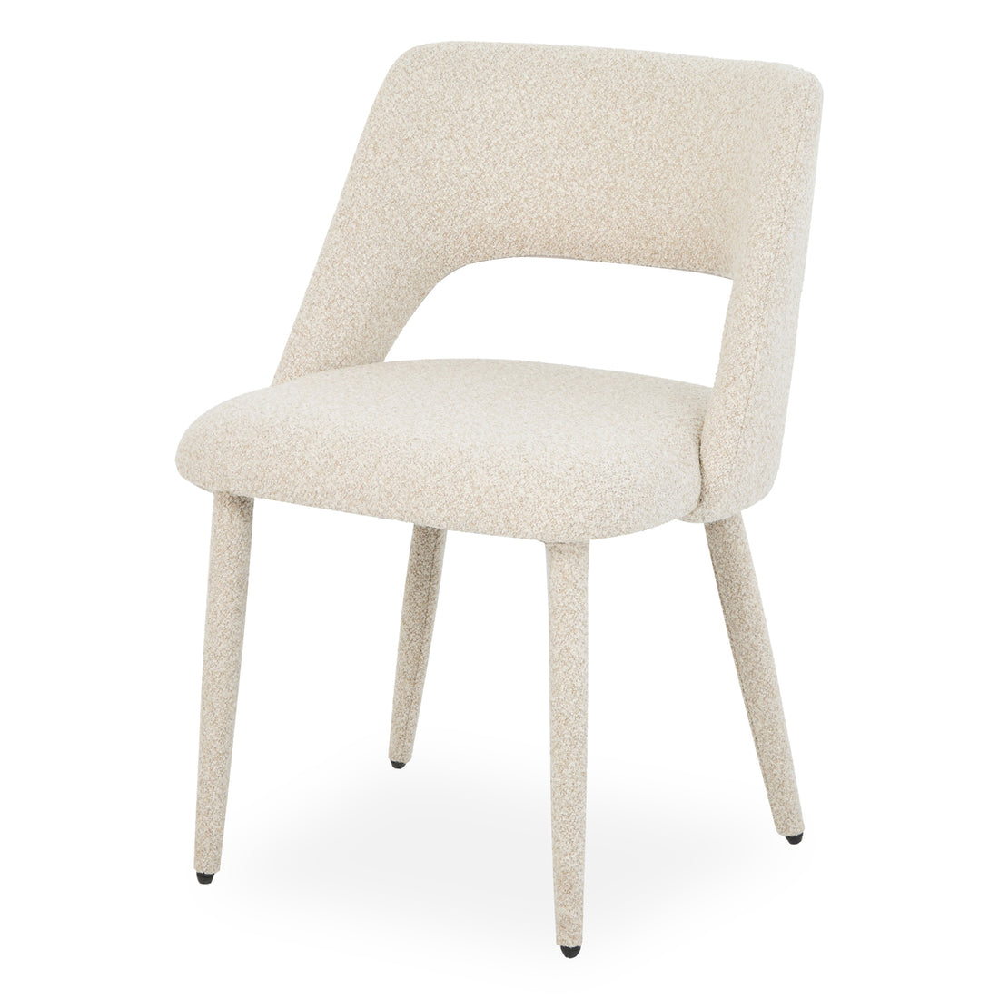 Modern textured cream chair on white background