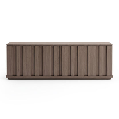 Full view of a modern wooden sideboard on a white background
