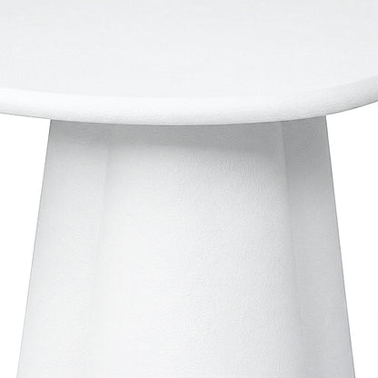 Close-up of the lower section of a white modern table or stool on a white background