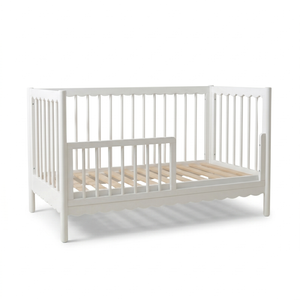 Mira and Melai Solid Pine Baby Cot with Rail Set in White