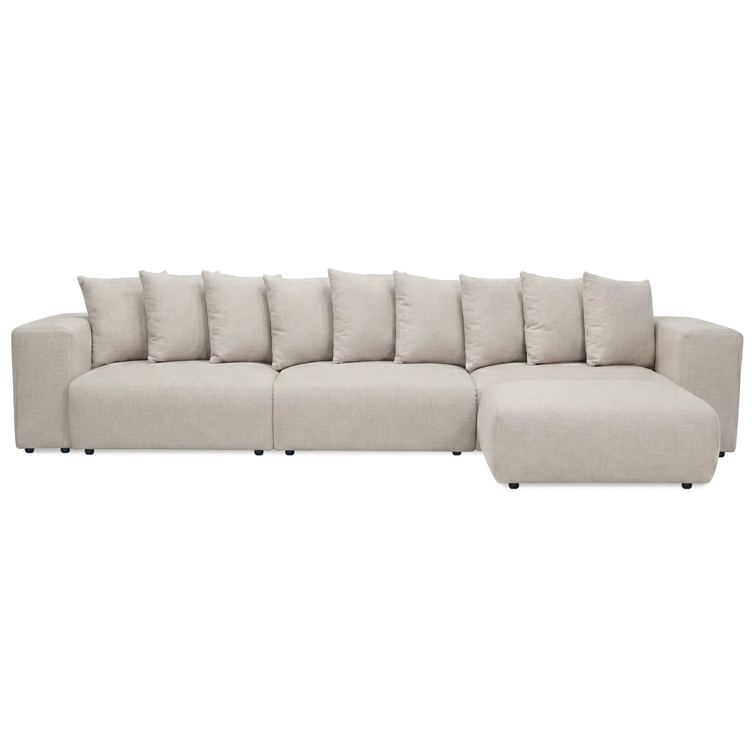 Modern L-shaped sectional sofa on white background