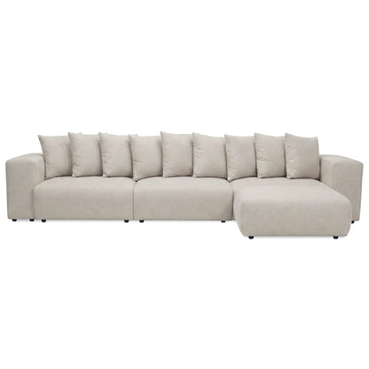Modern L-shaped sectional sofa on white background