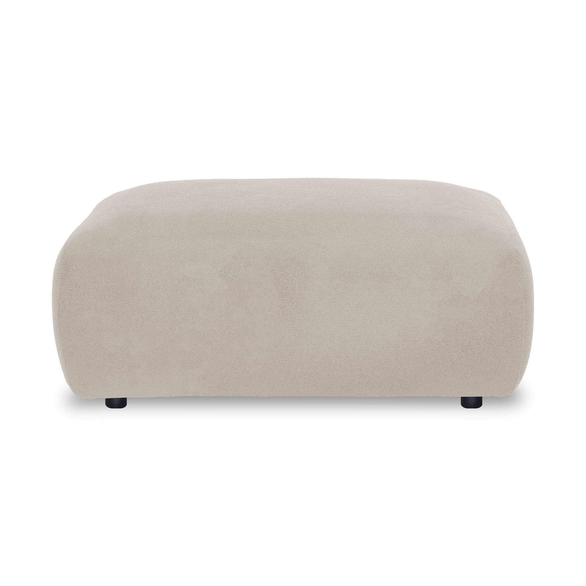 Modern beige ottoman on white background