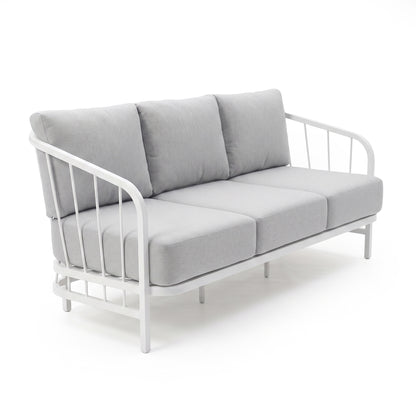Modern three-seat sofa isolated on a white background