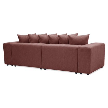 Back view of sectional sofa on white background