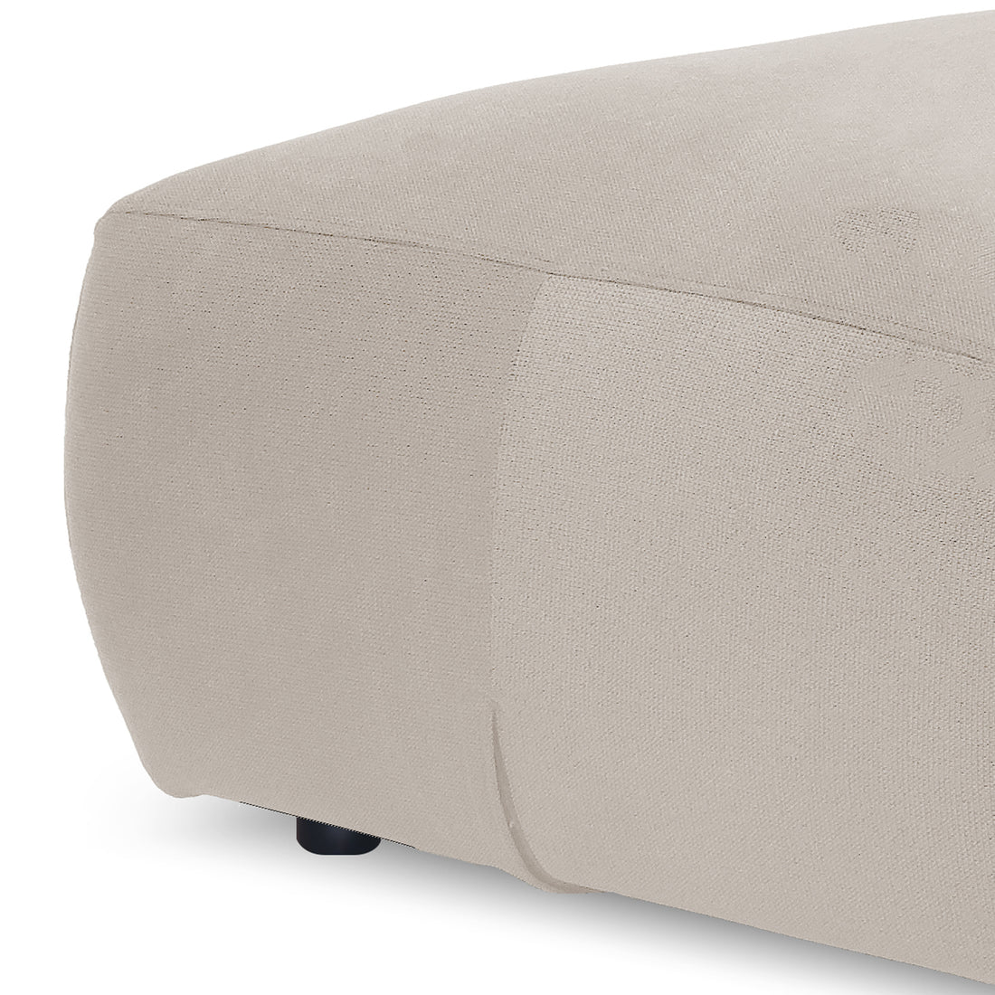 Close-up of ottoman corner on white background