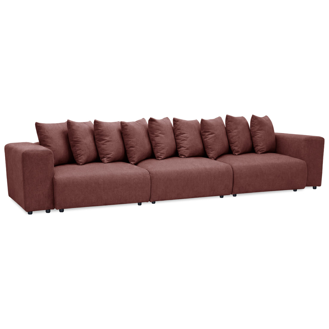 Contemporary sectional sofa on white background, front view