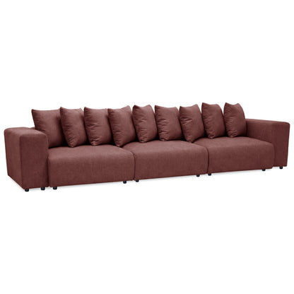 Contemporary sectional sofa on white background, front view