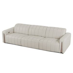 Light beige three-seater sofa on a white background.