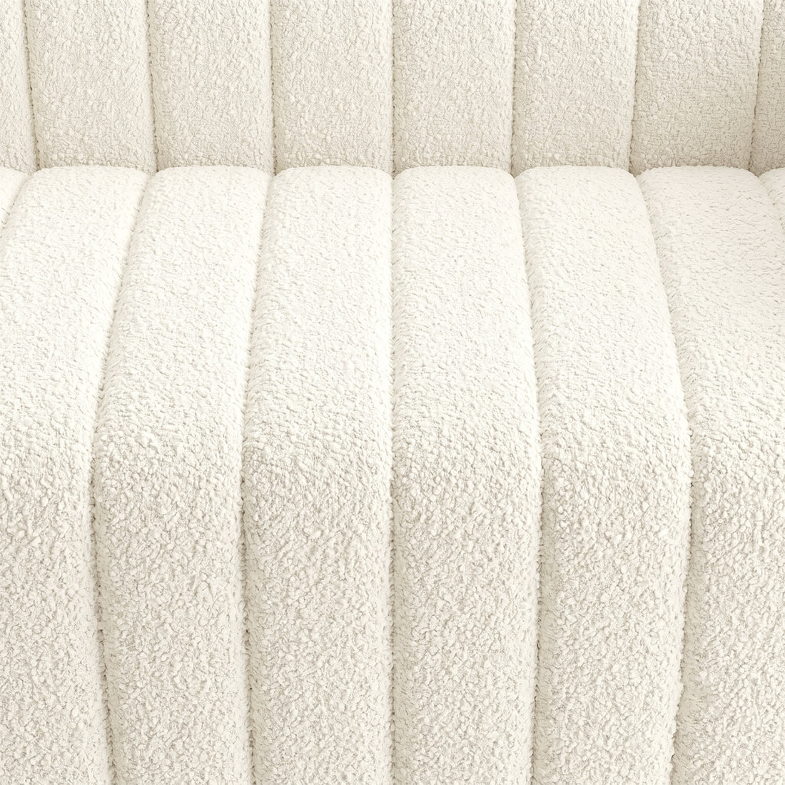 Close-up of cream vertically channeled upholstery texture
