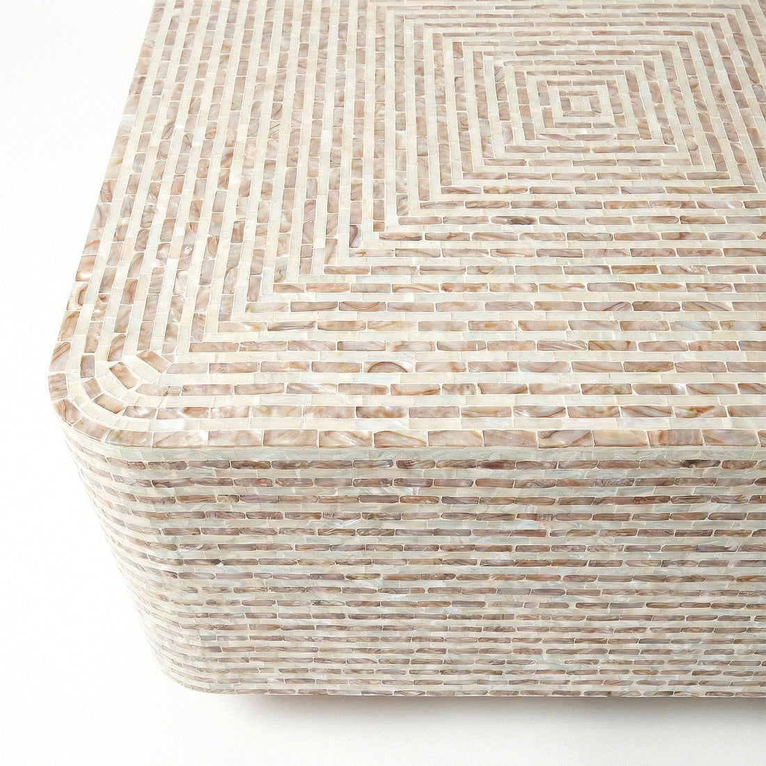 Close-up of intricate mosaic pattern on white background