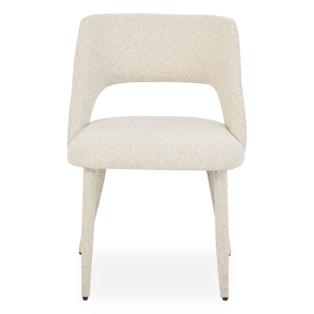 Front-facing modern upholstered chair on white background