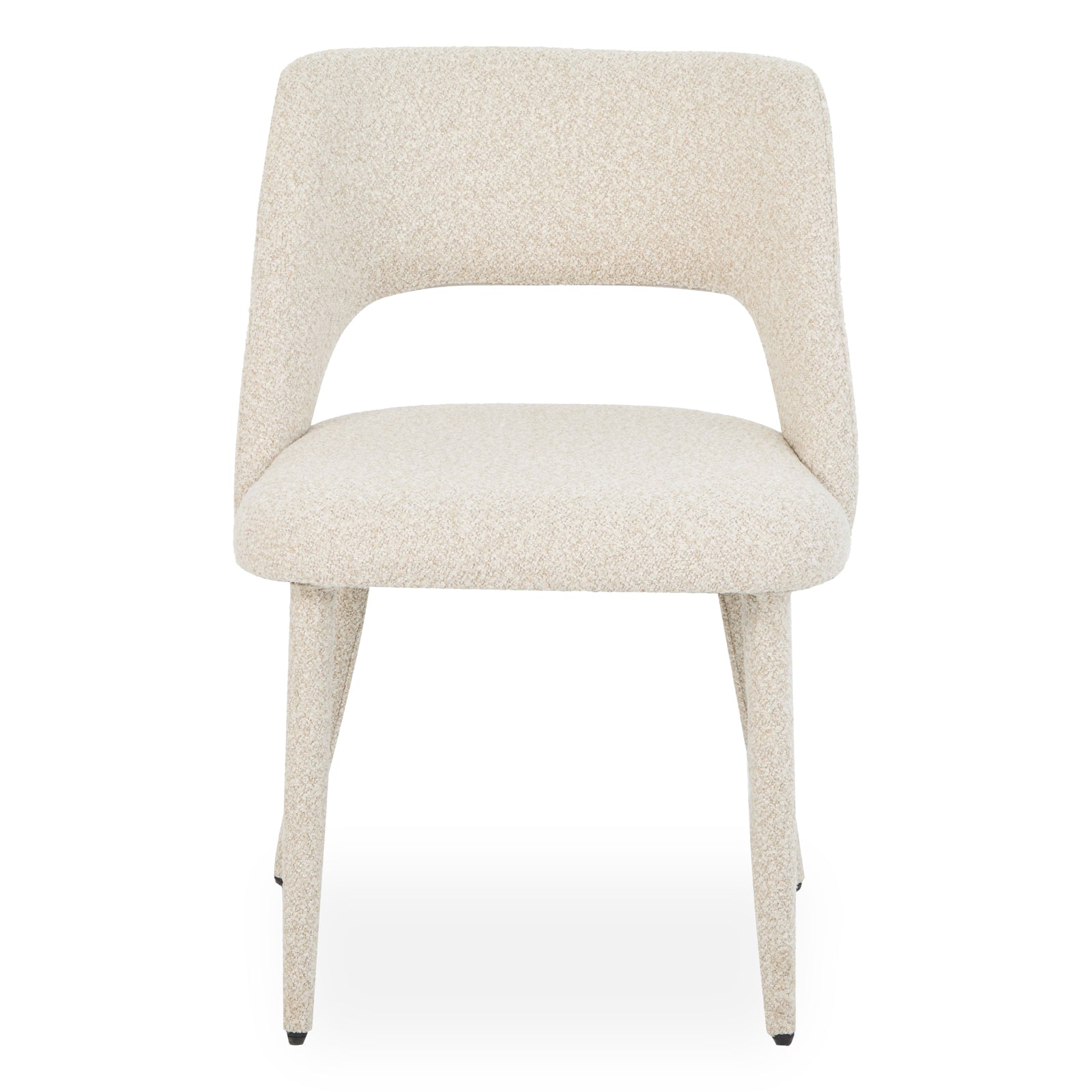 Front-facing modern upholstered chair on white background