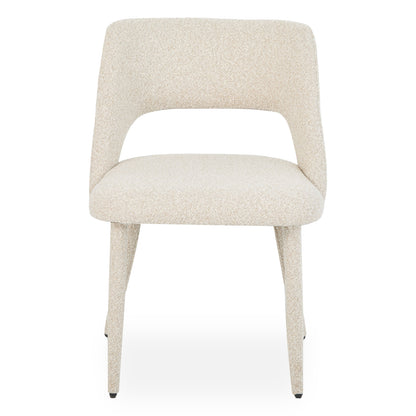 Front-facing modern upholstered chair on white background