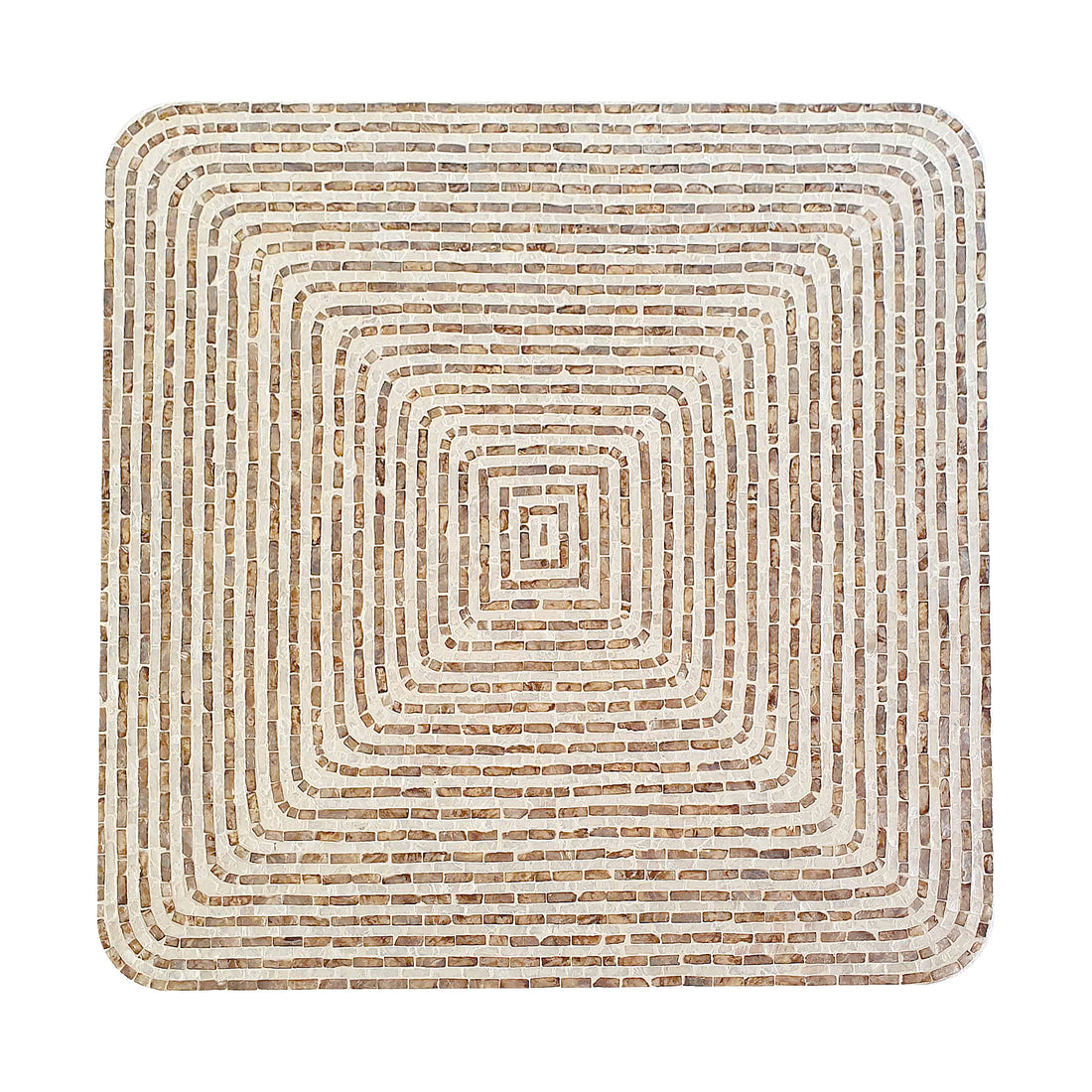 Square decorative tile with concentric pattern on white background