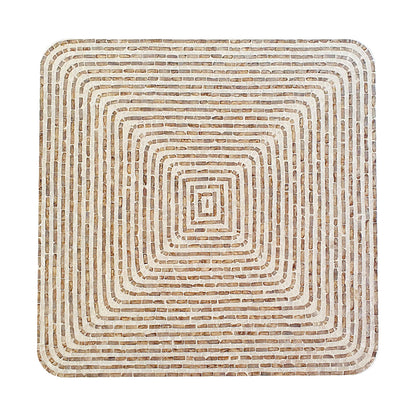 Square decorative tile with concentric pattern on white background
