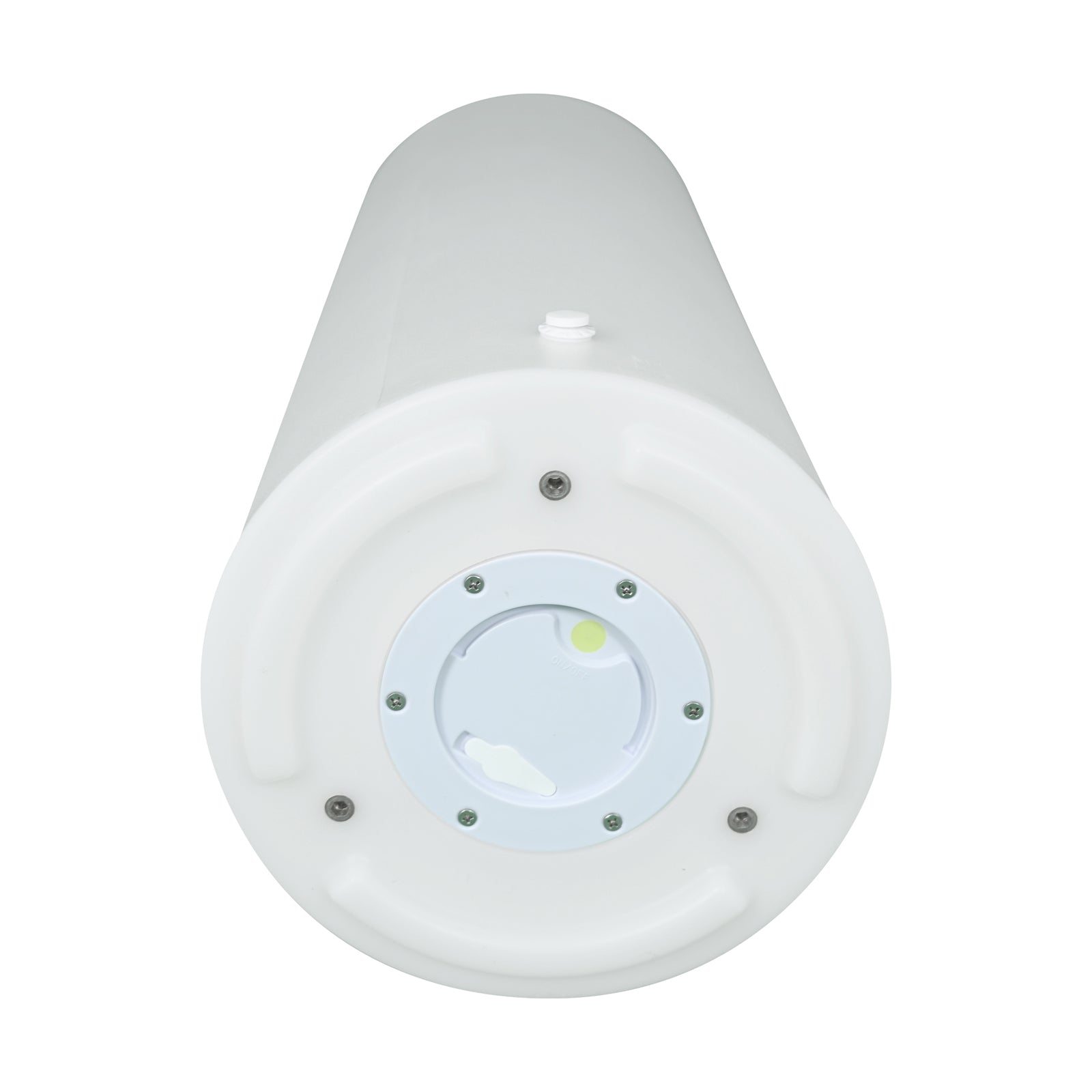 16 Colour Outdoor LED Bollard Light in Multicolour, features a sleek cylindrical design with a central twist-out service port and screw bosses, ideal for vibrant, weather-resistant outdoor illumination and ambiance.