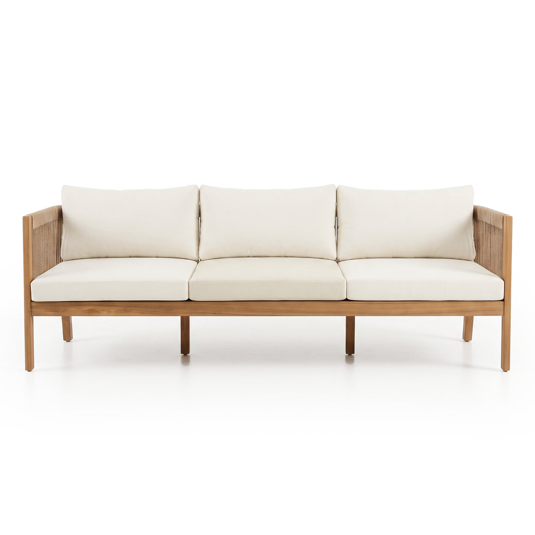 Three-seat sofa on white background
