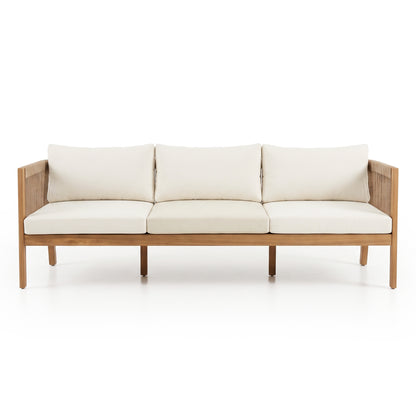 Three-seat sofa on white background
