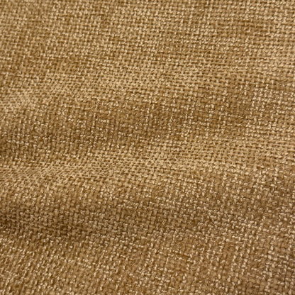 Close-up of mustard gold woven upholstery fabric texture.