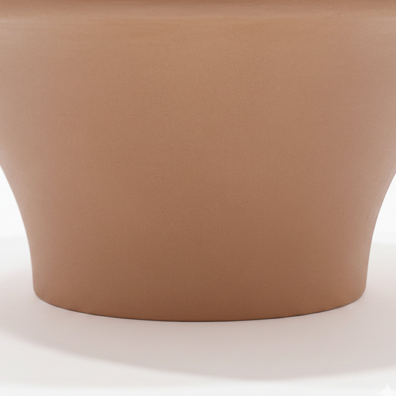 Close-up of terracotta pot lower portion