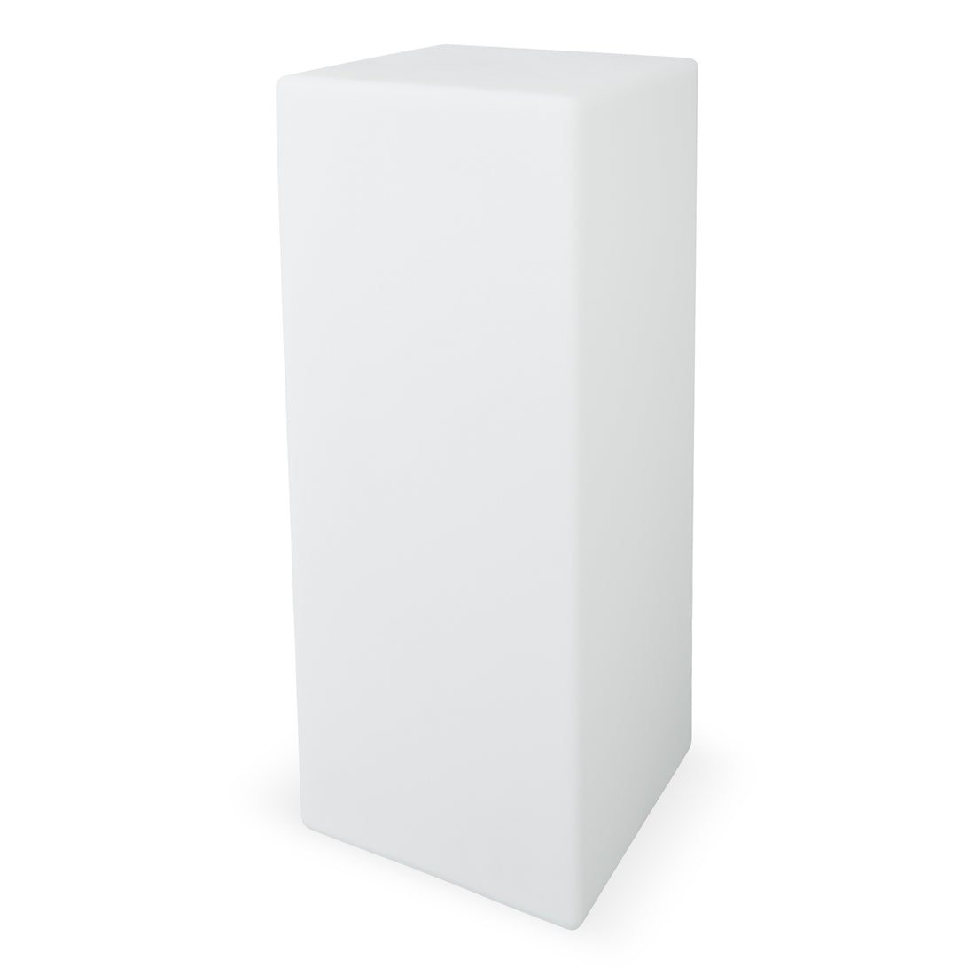 Colour Changing LED Column Light Indoor & Outdoor: A sleek, plain white rectangular LED column on a white background, designed for versatile ambience with remote control and cordless, long-lasting operation.
