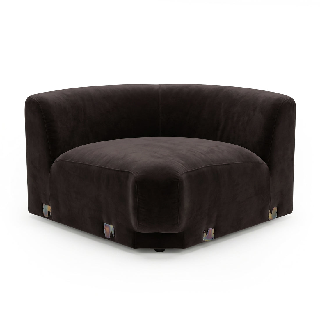 Single dark brown sectional seat piece on white background