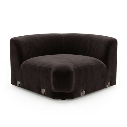 Single dark brown sectional seat piece on white background