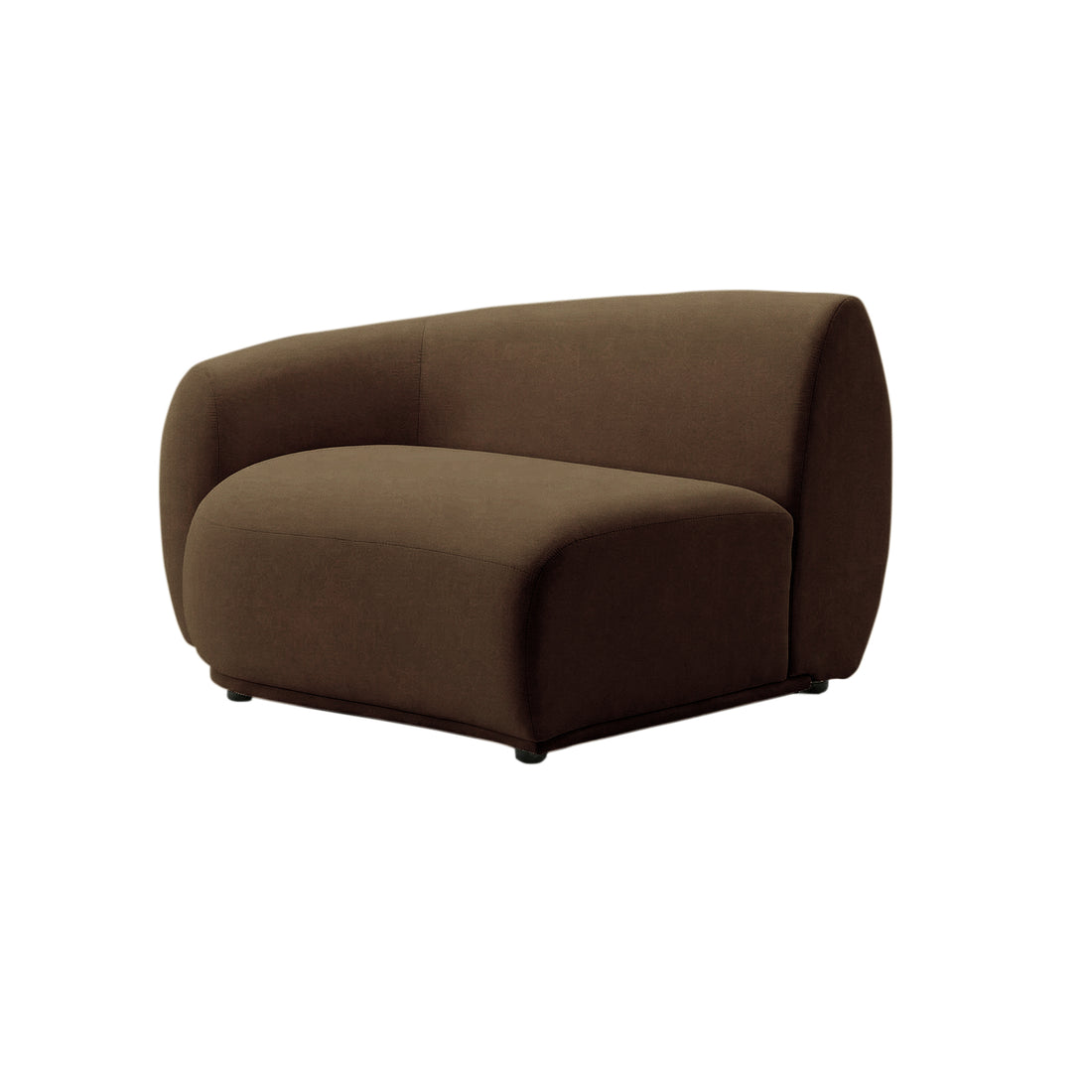 Brown upholstered chair section on light background