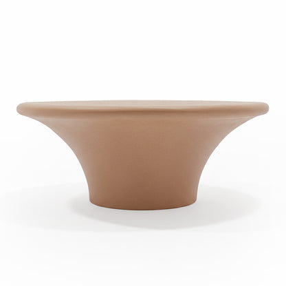 Modern pedestal table on white background