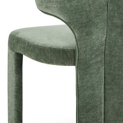 Partial close-up of chair backrest and seat on white background