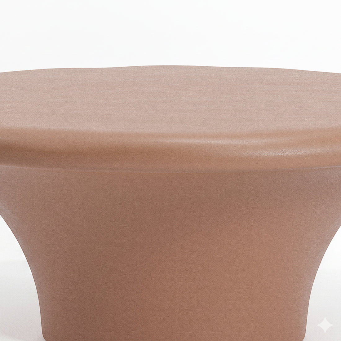 Midsection of modern table on white background