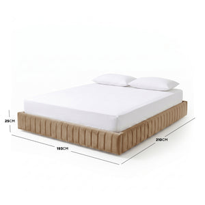 Solin King Fluted Storage Bed Base in Mocha Brown