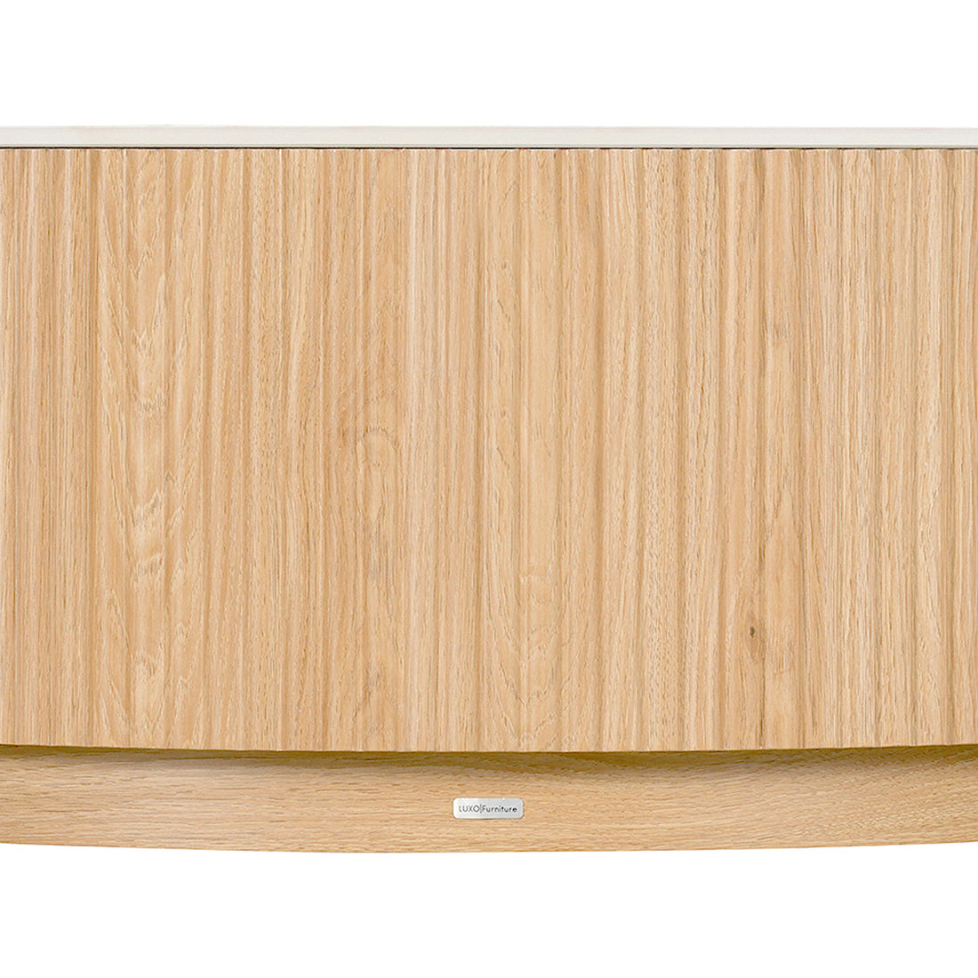 Close-up of light wood furniture panel on white background