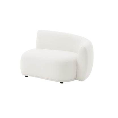 White armless loveseat on white background