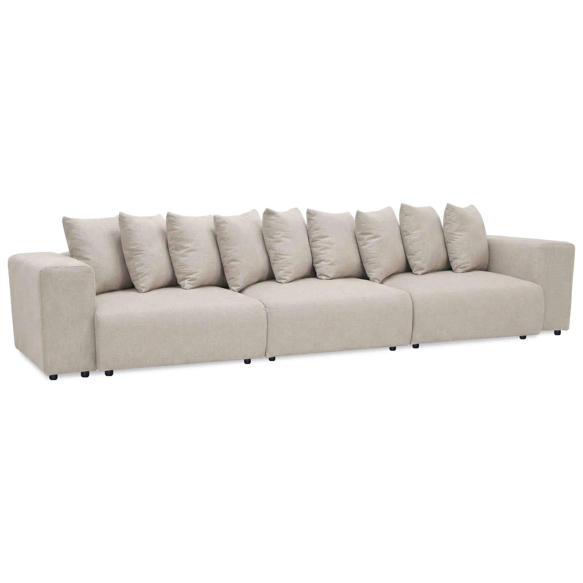 Modern beige sectional sofa on white background