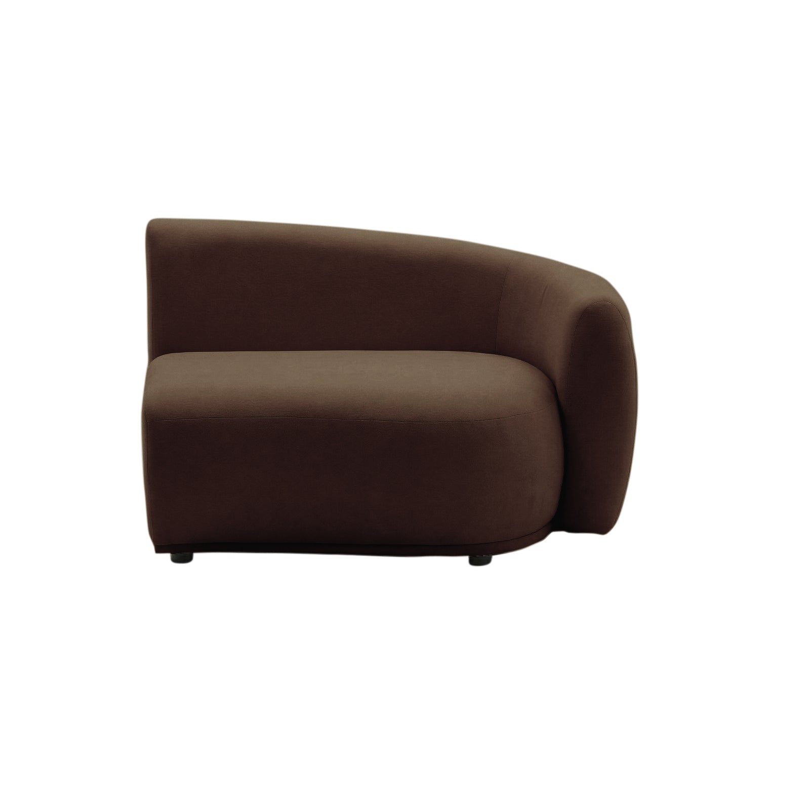 Brown low-profile loveseat on white background