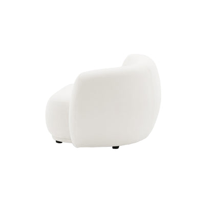 Rear side view of white sofa on white background