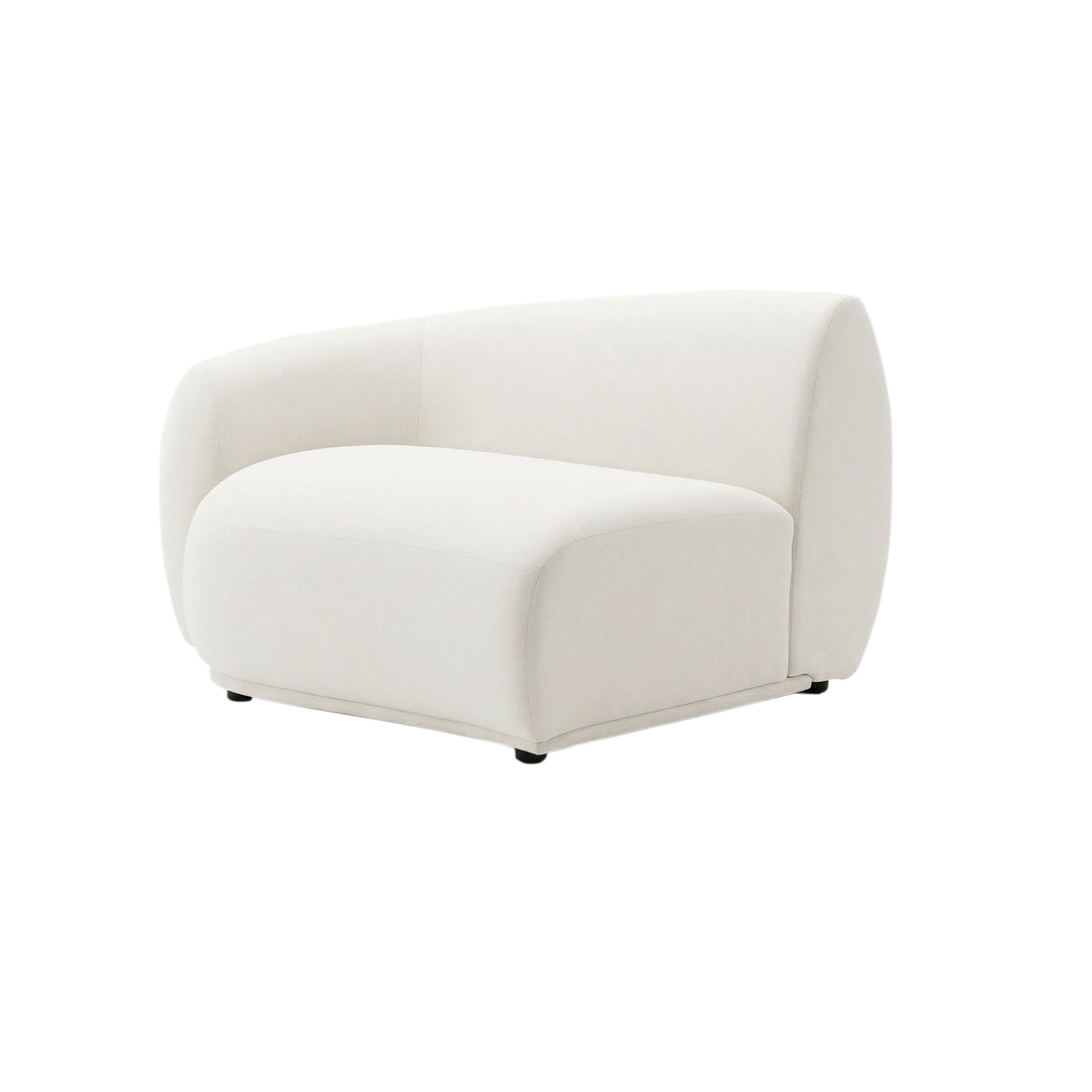 Cream-colored armless lounge chair on white background
