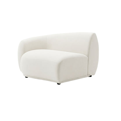 Cream-colored armless lounge chair on white background